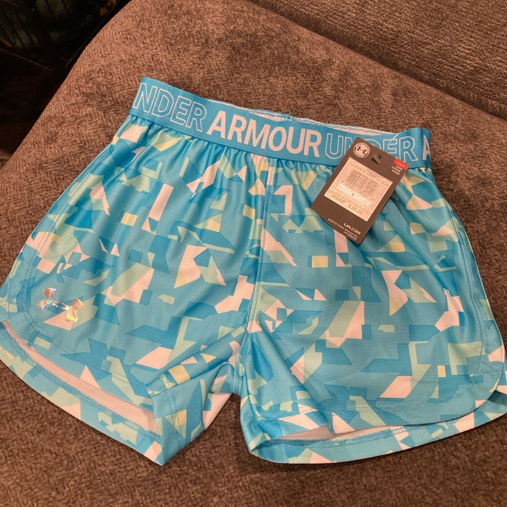 3 for $15 Under Armour kids heat gear shorts NWT Venetian Blue size 5